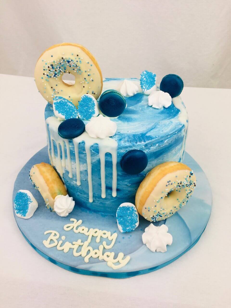 Geburtstagstorten Da Rino Bottrop blau mit Donuts