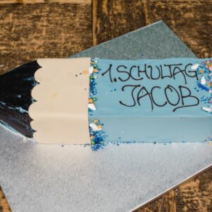 Torte Einschulung Bleistift blau