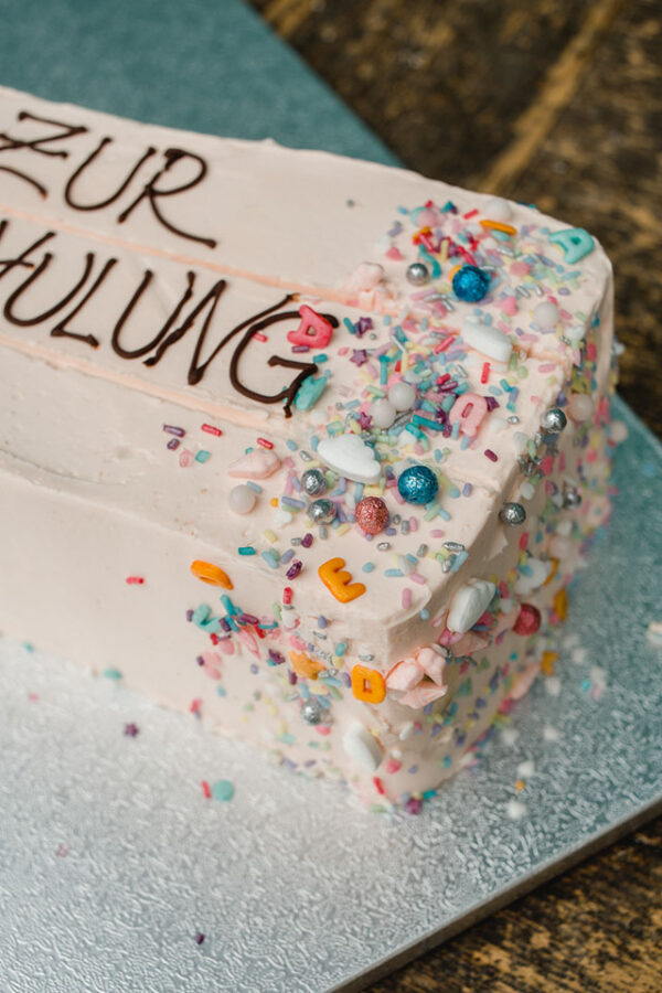 Torte Einschulung Bleistift rosa Detail