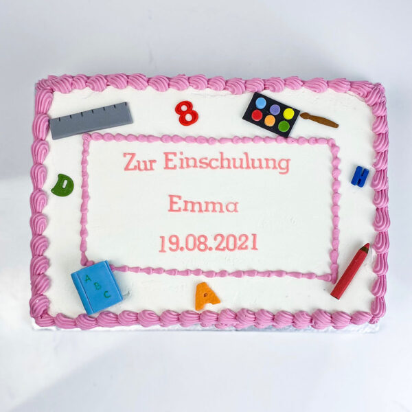 Torte Einschulung klassisch rosa