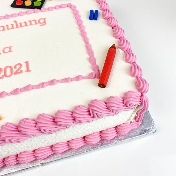 Torte Einschulung klassisch rosa Detail