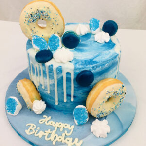 Blaue Donut Torte