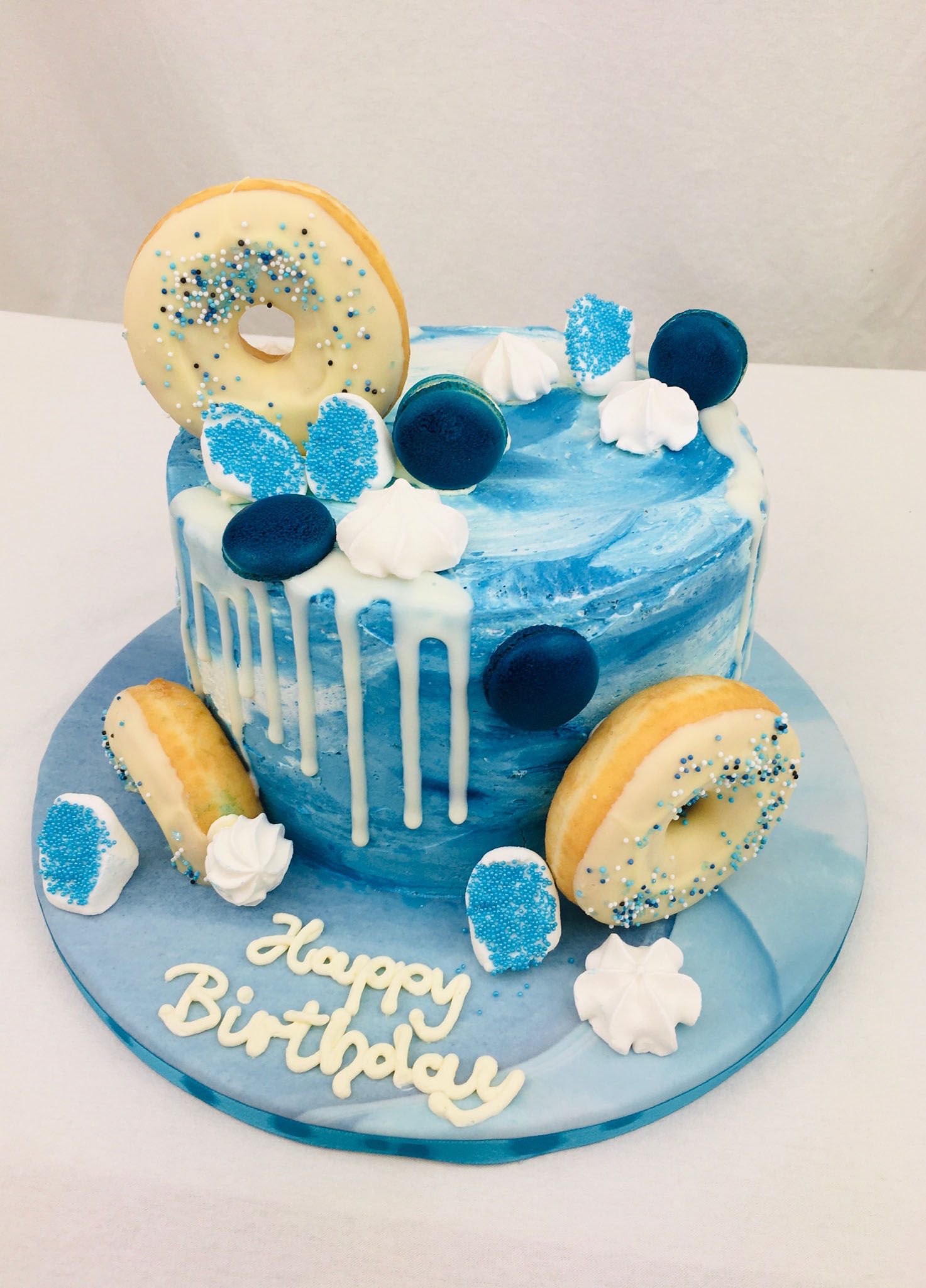 blau-weiss-geburtstagstorte-torte-donut Blaue Donut Torte